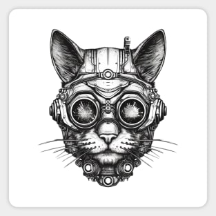 Dark cyberpunk cat Magnet